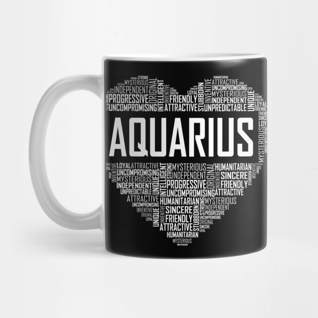 Aquarius Zodiac Heart by LetsBeginDesigns